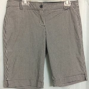NY&CO Manhattan Chino Black Checked Bermuda Shorts